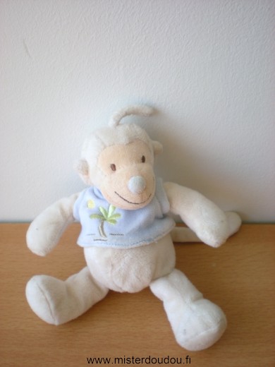 Jollybaby Singe Beige tshirt bleu avec palmier - Très bon état