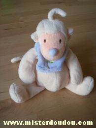 Jollybaby Singe Beige tshirt bleu nez bleu - Très bon état