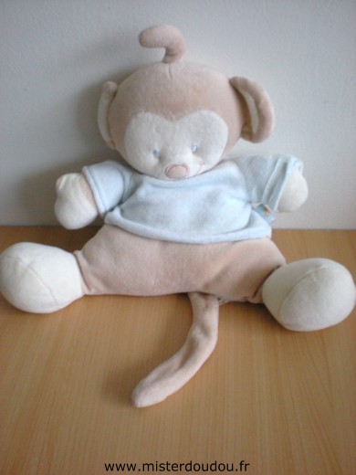 Kimbaloo Singe Beige tshirt bleu - Très bon état