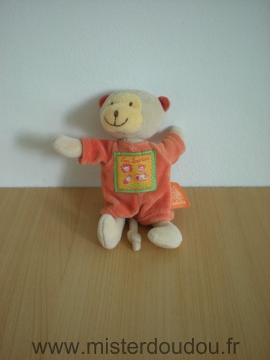 Moulin roty Singe Beige orange les loustics - Très bon état