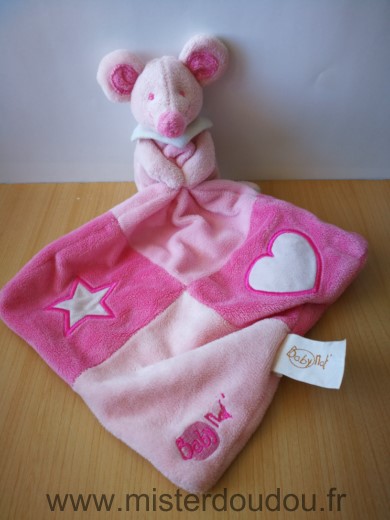 Baby nat Souris Rose mouchoir cœur etoile - Très bon état