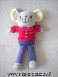 Bergere de france Souris Gris violet pull rouge - Très bon état