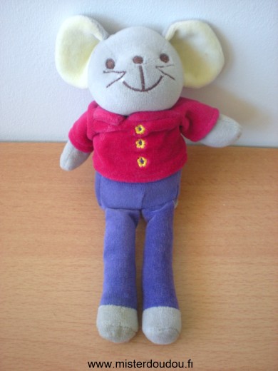 Bergere de france Souris Violet gris pull rouge - Très bon état