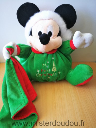 Souris Mickey vert rouge mouchoir noel christmas Disney