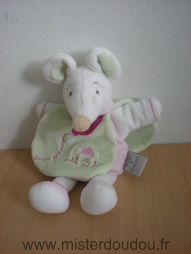 Souris Barbotine cape verte Doudou et compagnie