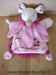 Souris Blanc rose fushia Doudou et compagnie