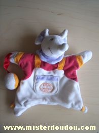 Souris Blanc rouge orange Doudou et compagnie