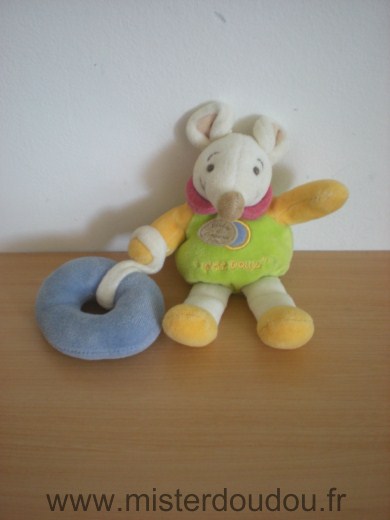 Souris Vert bouee bleu petit doux Doudou et compagnie