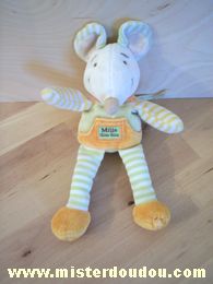 Souris Vert clair orange blanc Doudou et compagnie