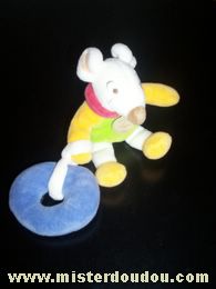 Doudou et compagnie Souris Vert-jaune-bleu - Très bon état