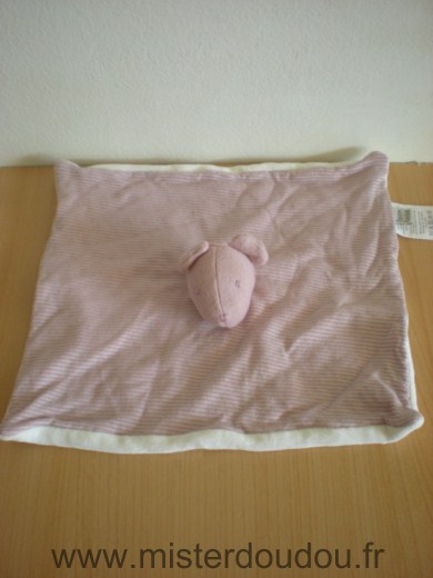 Du pareil au même Souris Raye rose et dessous blanc velours - Très bon état