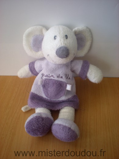 Grain de ble Souris Blanc robe mauve violet - Très bon état