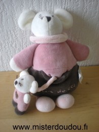 Grain de ble Souris Rose marron avec bebe souris - Très bon état