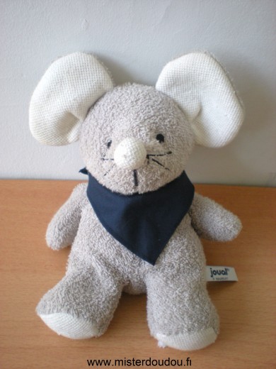 Joual Souris Gris interrieur des oreilles écru foulard bleu - Très bon état