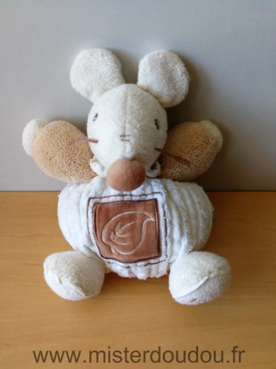 Kaloo Souris Blanc marron pure feuille - Très bon état