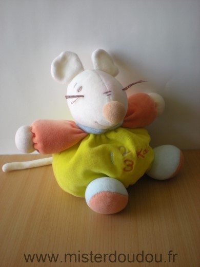 Kaloo Souris Jaune orange blanc 123 - Très bon état