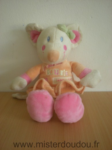 Kiabi baby Souris Robe orange rose je suis une souris comme ca - Très bon état