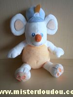 Kimbaloo Souris Blanc orange chapeau bleu - Très bon état