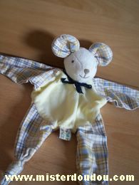 Souris Jaune carreaux blanc bleu beige Minouche