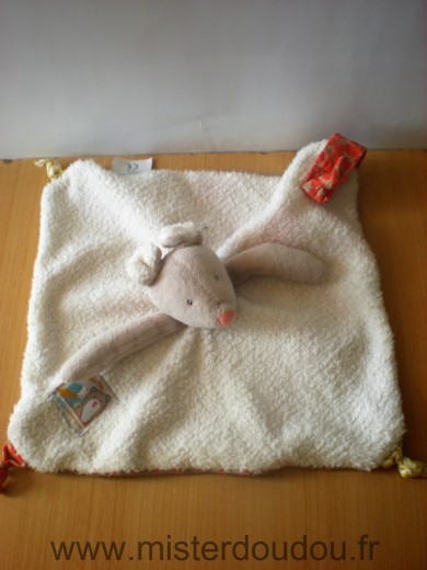 Moulin roty Souris Beige ecru biscotte et pompon - Très bon état