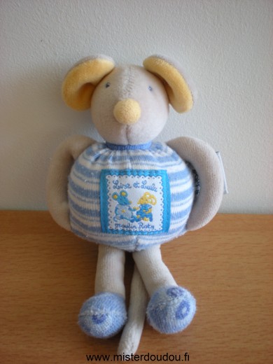 Souris Gris bleu jaune lise et lulu Moulin roty