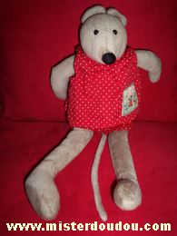Souris Grise tshirt short rouge Moulin roty