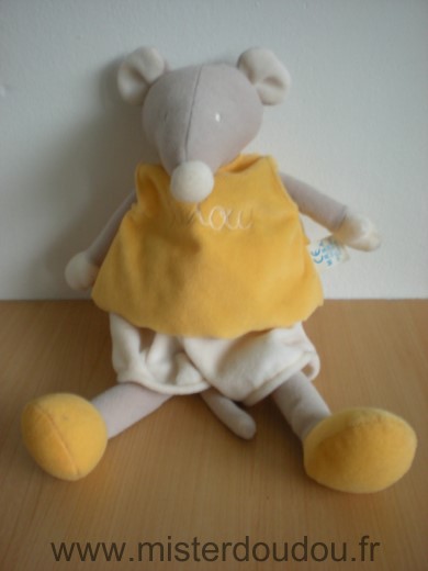 Moulin roty Souris Jaune gris beige titou - Très bon état