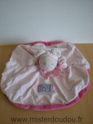 Moulin roty Souris Lila et patachon raye rose blanc rose fushia - Très bon état
