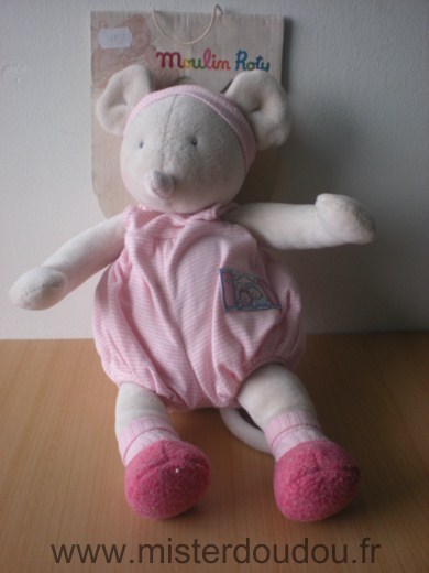 Moulin roty Souris Lila et patachon, rose - Très bon état