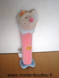 Nattou Souris Rose papillon brodé - Très bon état