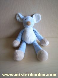 Nicotoy Souris Bleu blanc beige - Très bon état