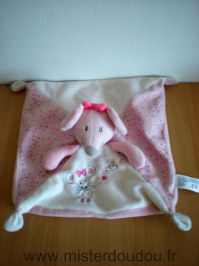 Nicotoy Souris Simba kiabi rose blanc - Très bon état