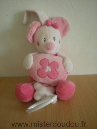 Nicotoy Souris Souris kiabi rose tenant ballon musical avec fleur - Très bon état
