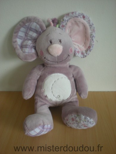 Noukie s Souris Mauve rose blanc - Très bon état