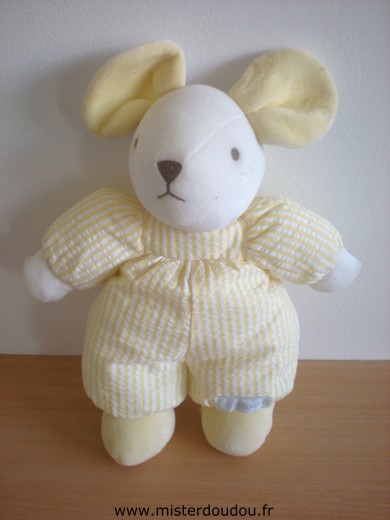 Souris Tissus jaune blanc rayé Nounours