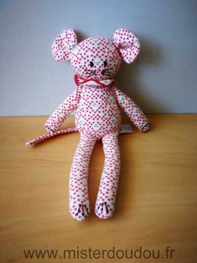 Petit bateau Souris Blanc points rouges - Très bon état