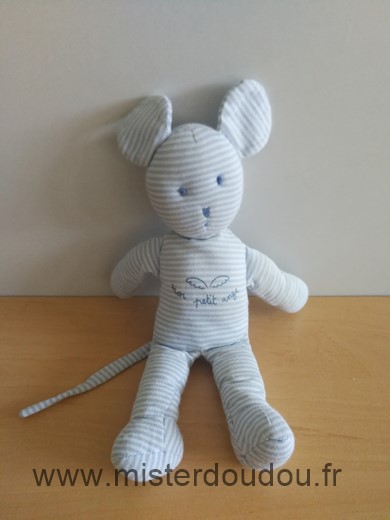 Petit bateau Souris Raye bleu blanc mon petit ange - Très bon état
