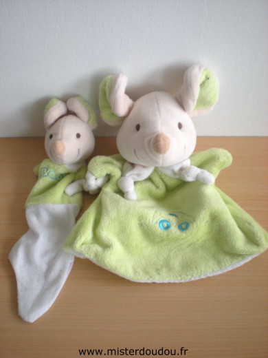 Souris Ecru vert avec bebe souris Playkids
