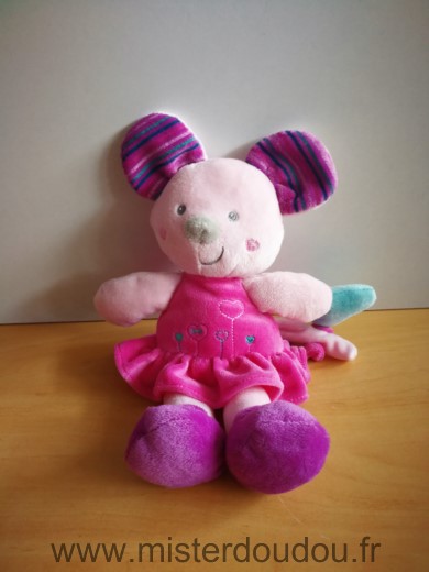 Tout simplement Souris Rose robe rose coeur bleu casino - Très bon état