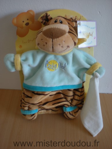 Baby nat Tigre Bleu marron tigre mouchoir blanc - Neuf