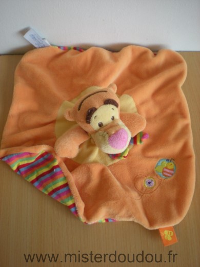 Tigre Tigrou orange et raye dessous et echarpe raye multicolore Disney