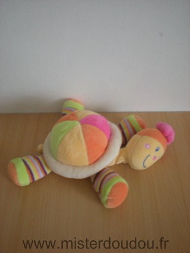 Mots d enfants Tortue Multicolore orange jaune vert rose - Très bon état