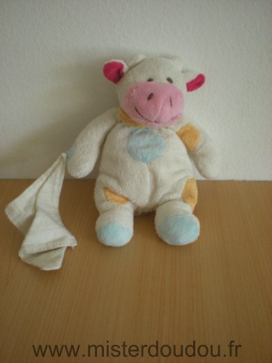 Vache Blanc taches bleu orange mouchoir blanc Baby nat