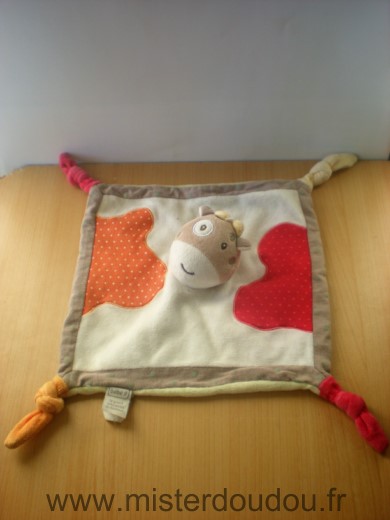 Bébé9 Vache Blanc orange rouge dessous vert - Très bon état