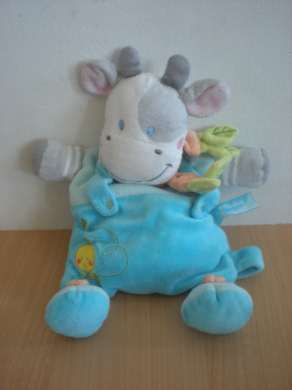 Bébérêve Vache Bleu gris oiseau jaune - Très bon état
