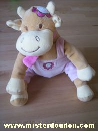 Bengy Vache Beige salopette rose écharpe rose - Très bon état