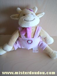 Bengy Vache Beige salopette rose écharpe rose - Très bon état