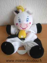 Chicco Vache Noir blanc collier rouge cloche jaune - Très bon état