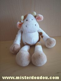 Gund Vache Blanc taches marrons - Très bon état
