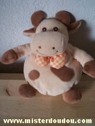 Vache Beige taches marrons foulard vichy orange Jollybaby